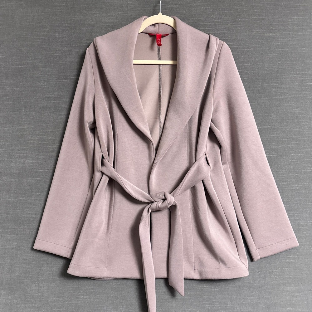Spanx Cardigan XS Mauve Air Essentials Tie Waist Shawl Collar Wrap Jacket Lounge